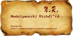 Nadolyanszki Richárd névjegykártya